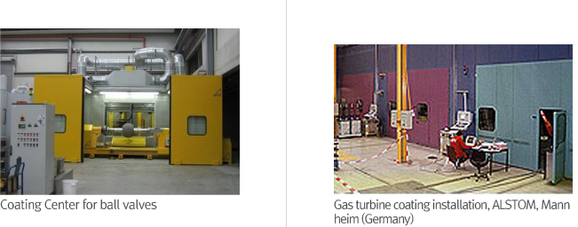  Coating Center for ball valves / Gas turbine coating installation, ALSTOM, Mann
heim (Germany)
