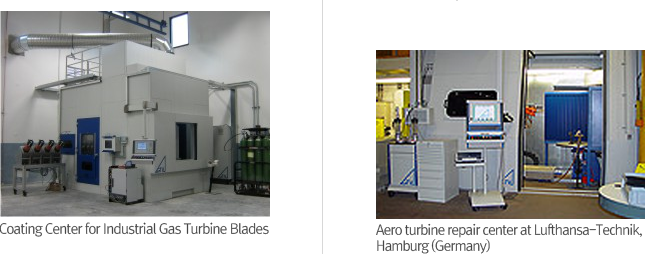 Coating Center for Industrial Gas Turbine Blades / Aero turbine repair center at Lufthansa-Technik,
Hamburg (Germany)